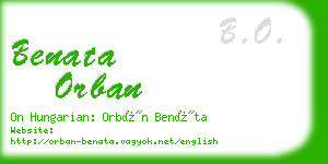 benata orban business card